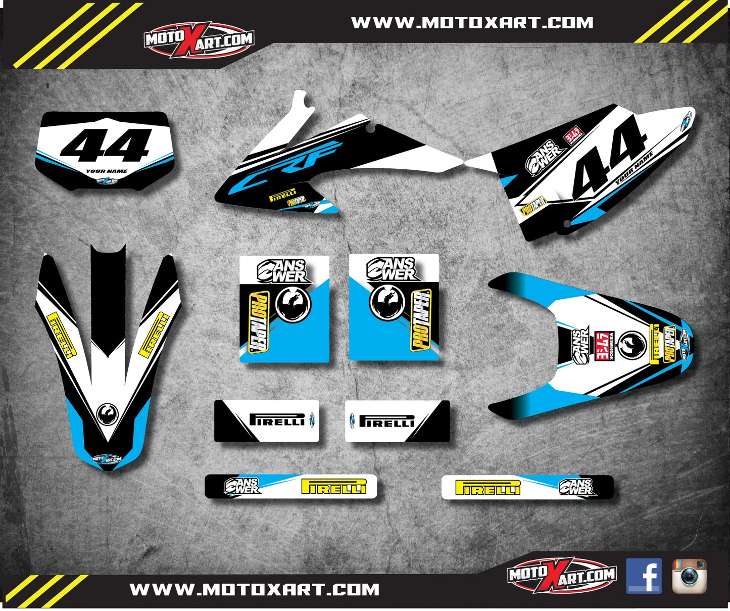 Full Custom Graphic Kit for Honda CRF 150F (2008-2014) Decals Stickers