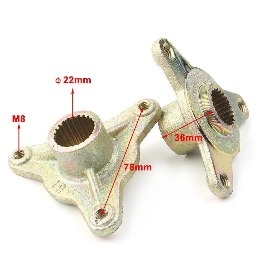 2 x 3 Stud 23T Spline Wheel Rear Axle Hub for 110cc Quad ATV Buggy