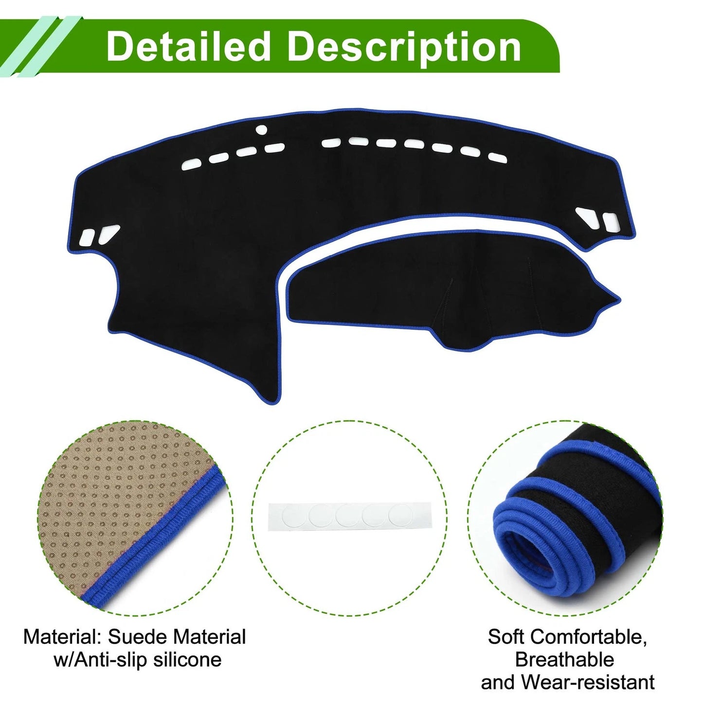 Dash Cover Mat for Mazda Axela BL 2009-2013 Sun Protector Black Blue