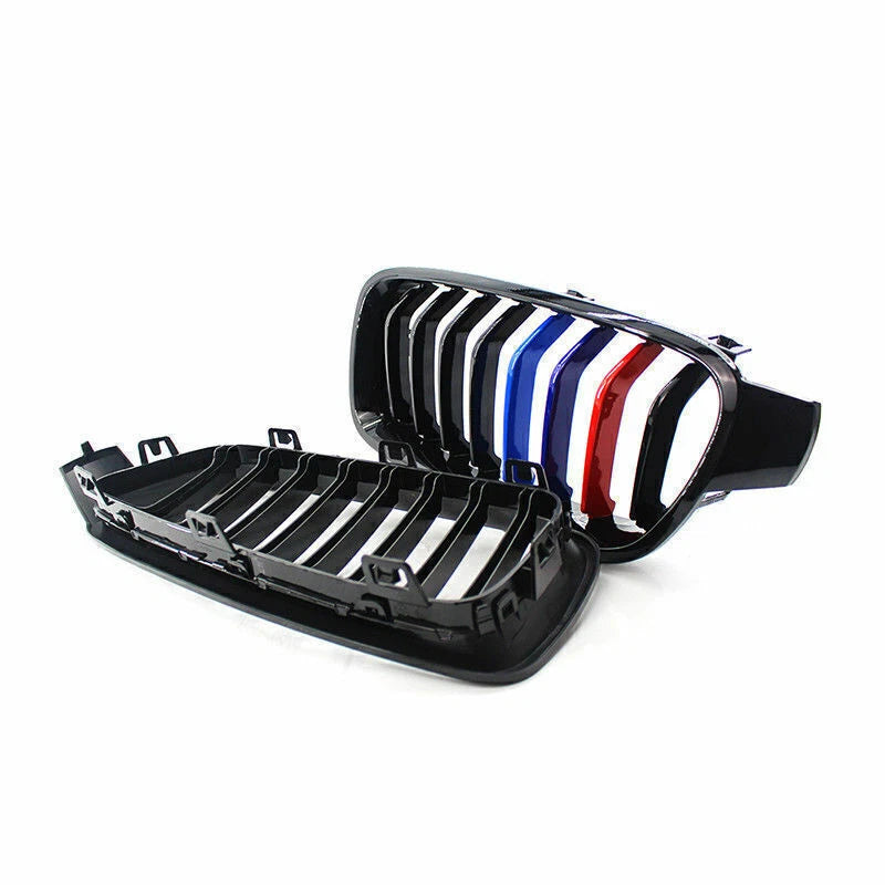Gloss Black & M Color Kidney Grille Cover Trim for BMW 3-Series F30/F31/F35 (12-18)