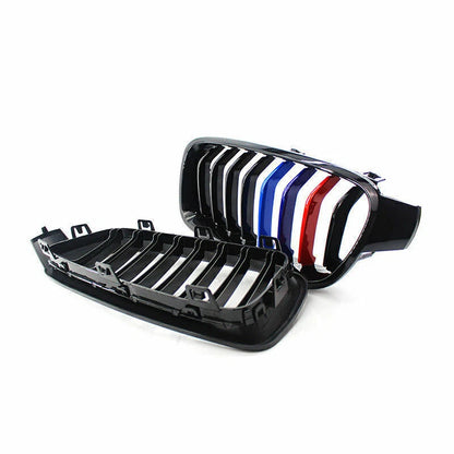 Gloss Black & M Color Kidney Grille Cover Trim for BMW 3-Series F30/F31/F35 (12-18)