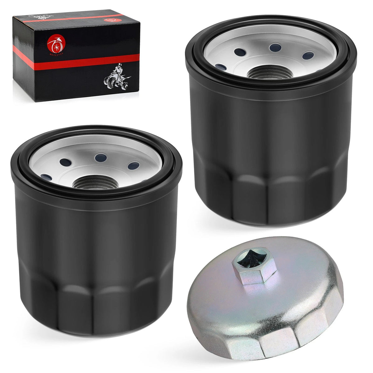 2pcs Oil Filter for Kawasaki Prairie 360 KVF360 2x4/4x4 (2003-2013)