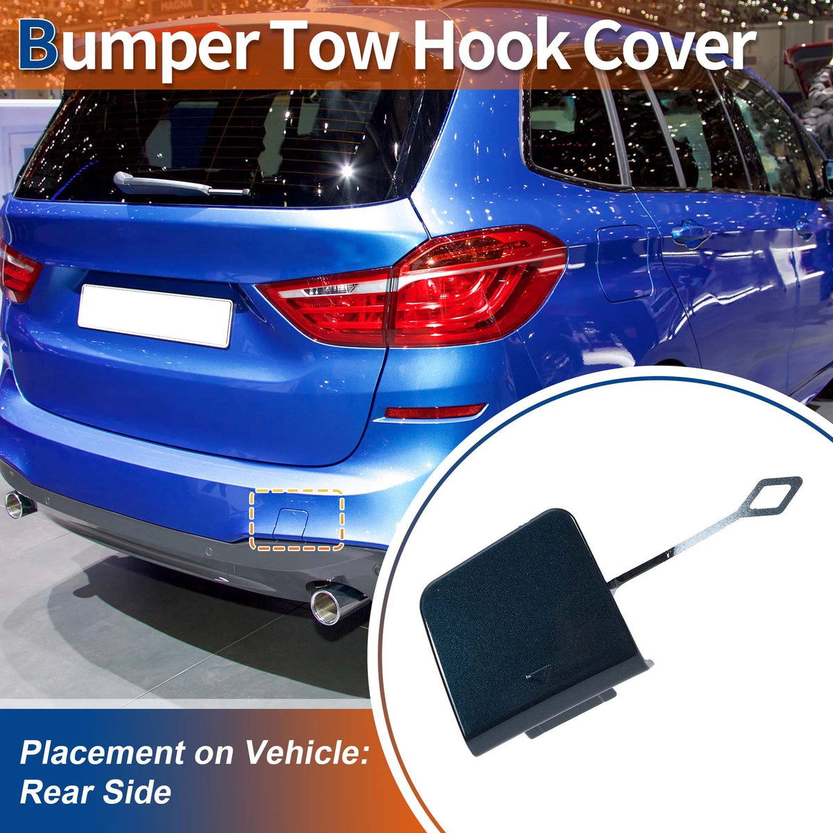 Rear Tow Hook Cover for BMW 2 Series F45 (2014-2021) - Midnight Blue