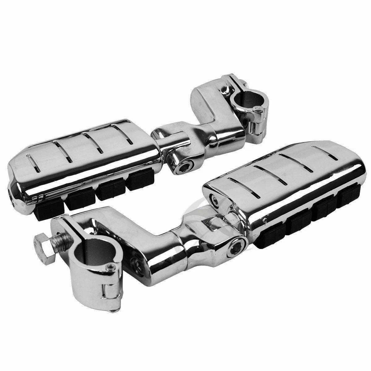 22mm-35mm Chrome Highway Bar Foot Pegs Mount Clamps for Harley Honda GL1800