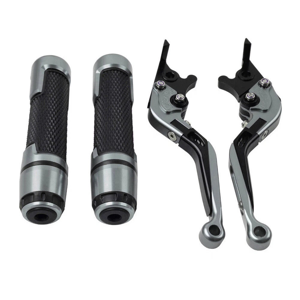 Titanium Extendable Brake Clutch Levers & Handlebar Grips for Kawasaki ZX636R (2003-2006)