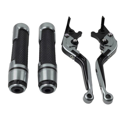 Titanium Extendable Brake Clutch Levers & Handlebar Grips for Kawasaki ZX636R (2003-2006)