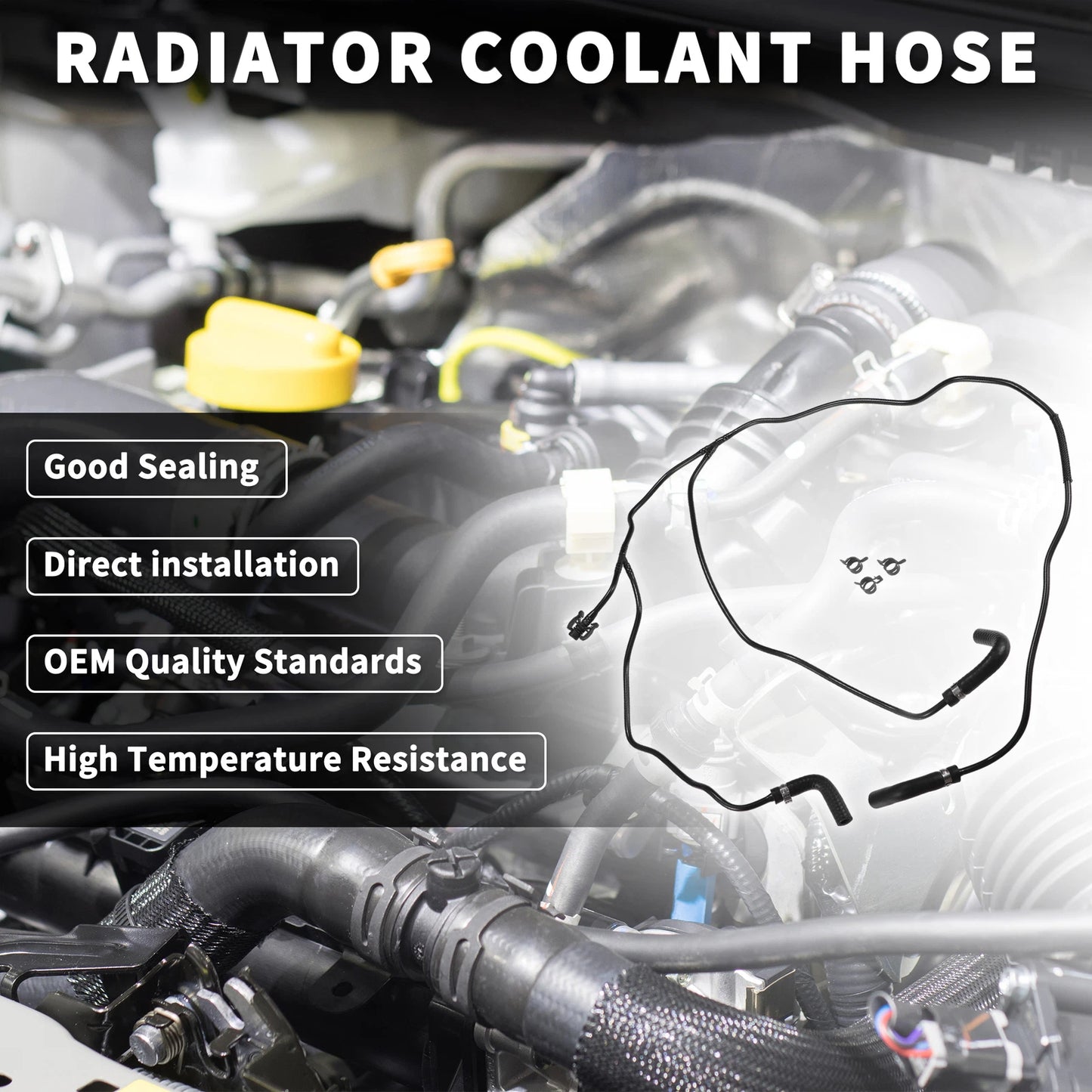 Radiator Coolant Hose for Ford Escape 1.5L (2017-2019) - Black 1 x Piece