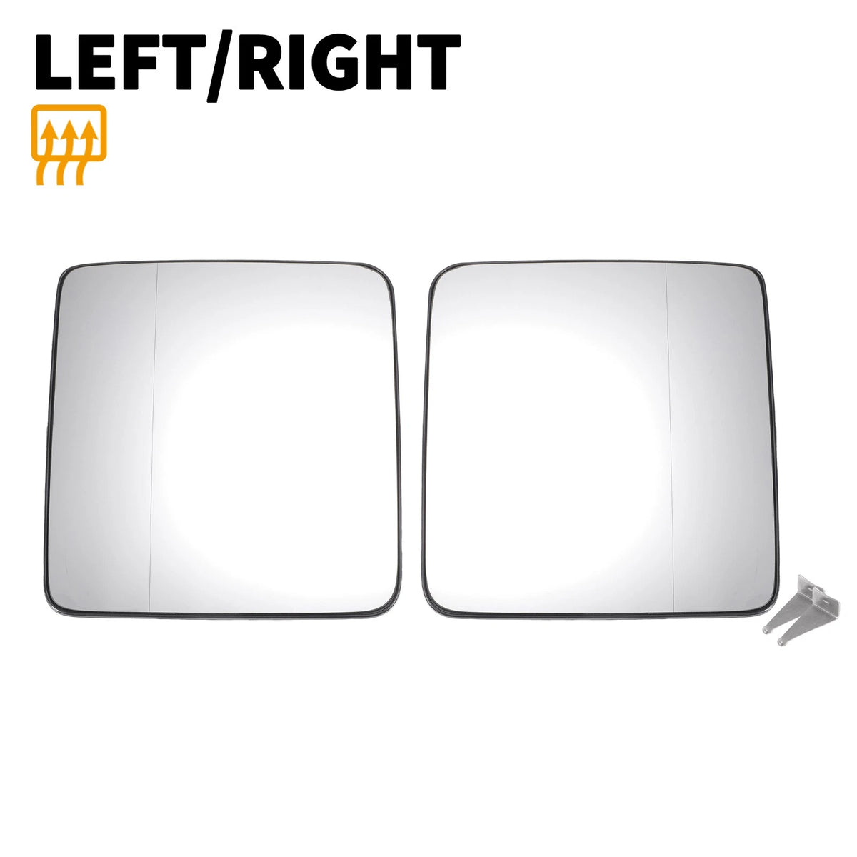 Heated Left Right Side Mirror Glass w/ Backing Plate for Jeep Wrangler (2007-2018)