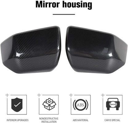 Carbon Black Rearview Mirror Cover Trim for Ford F150 (2015-2020)