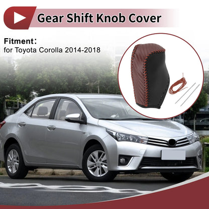 1 Pc / Gear Shift Knob Cover Brown Faux Leather for Toyota Corolla