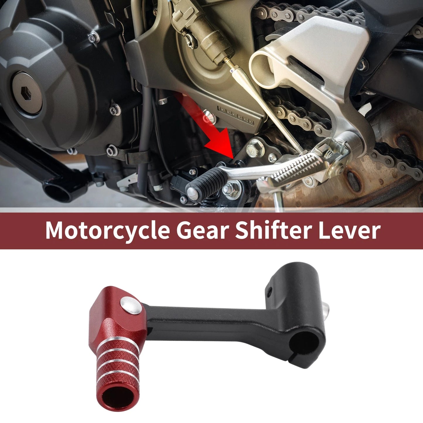 Folding Gear Shifter Lever for Bosuer Cheetah Black Red