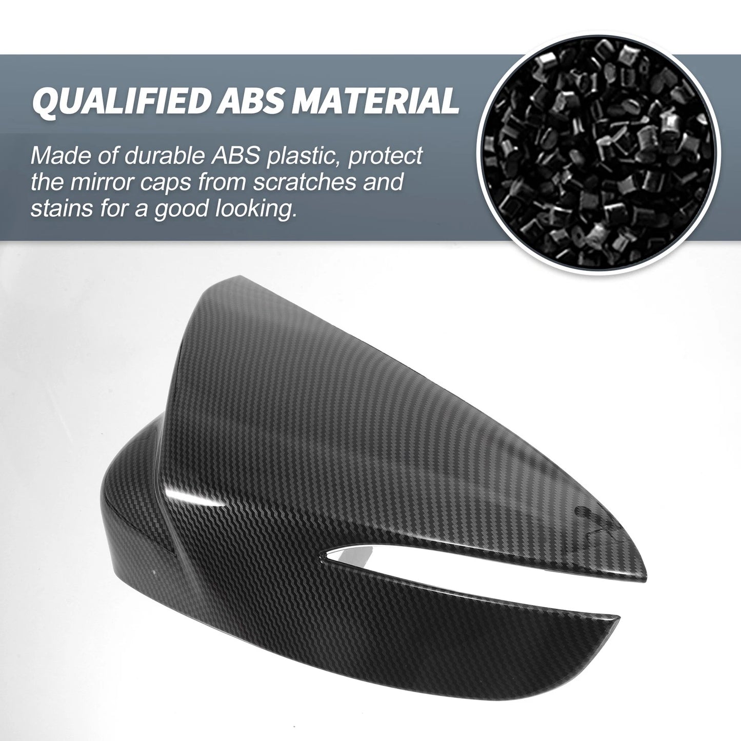 Rearview Mirror Cover Overlay Black Carbon Fiber for Mazda CX-5 (2015-2016)