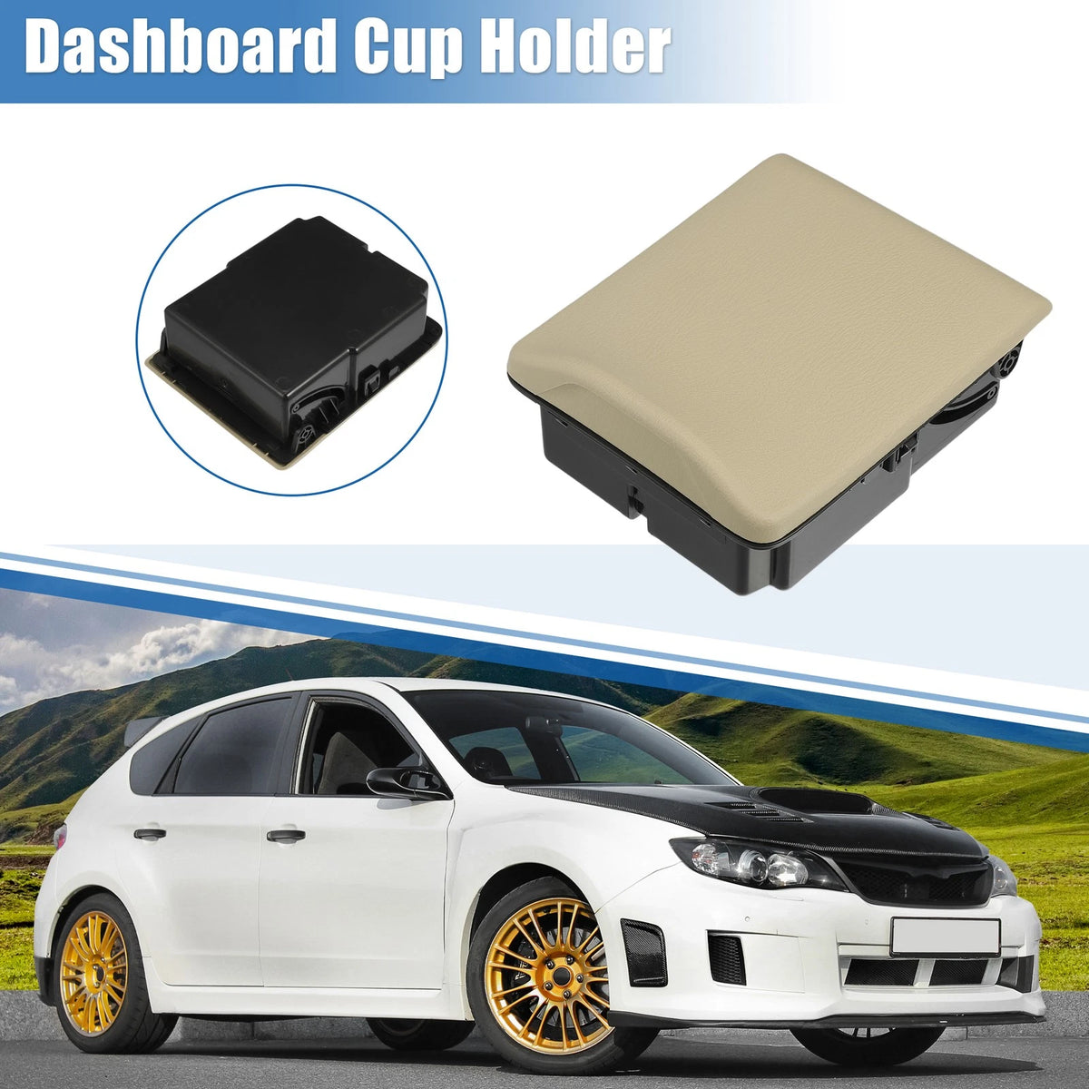 Cup Holder for Subaru Impreza 2.5L (2005-2007) ABS Black Beige