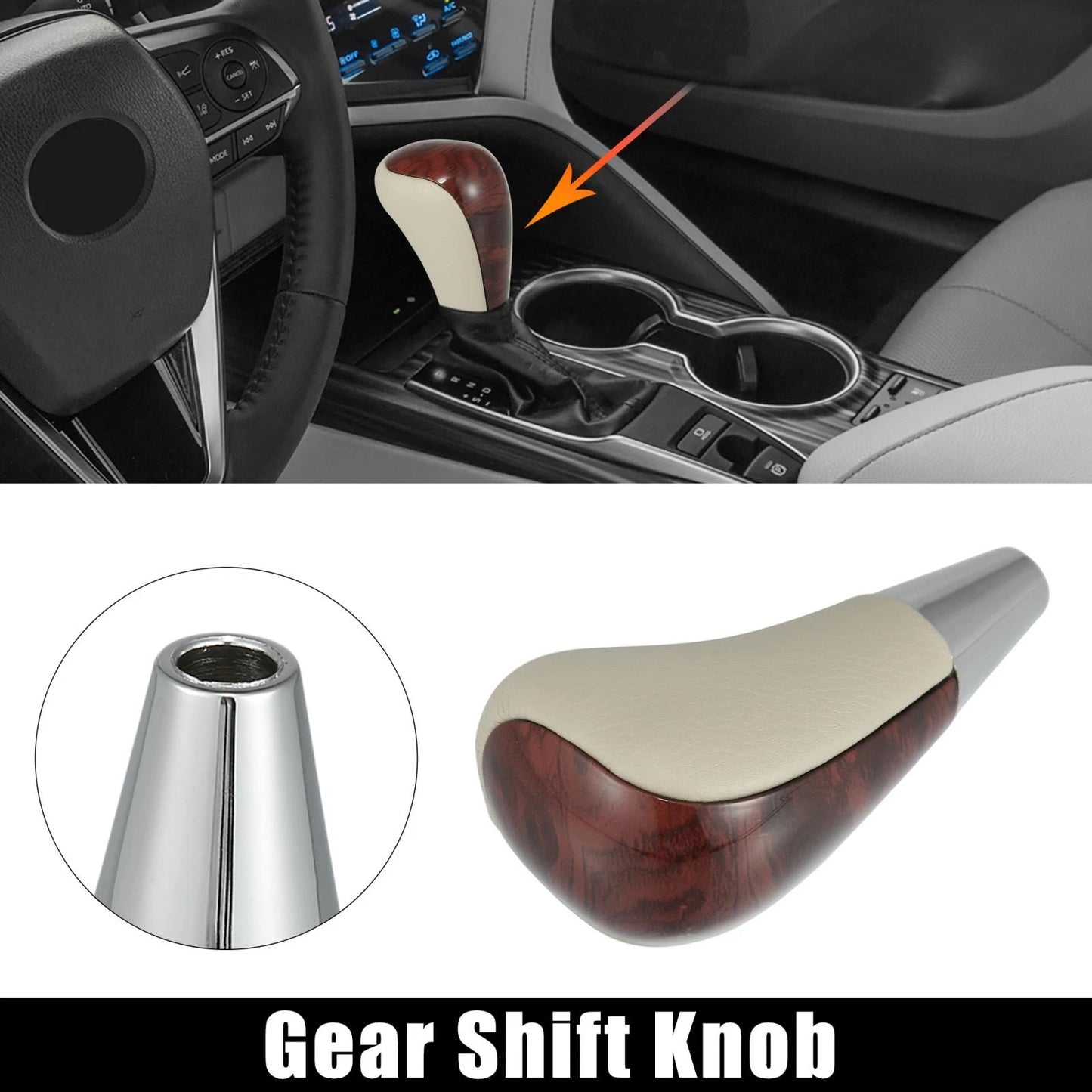 Beige Wood Pattern Gear Shift Knob for Toyota Lexus