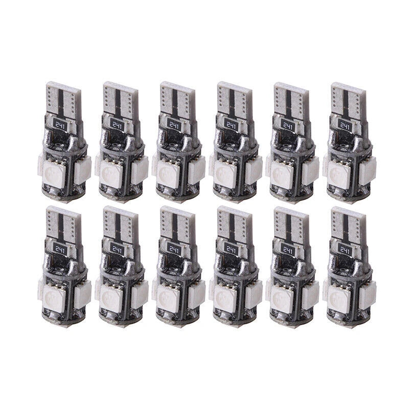 12PC T10 Red LED Wedge Light Bulbs for Car (W5W 194 168 2825 158 192)