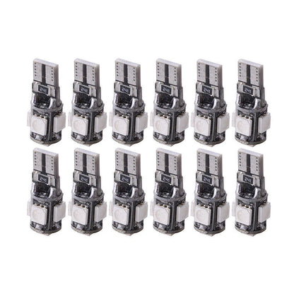 12PC T10 Red LED Wedge Light Bulbs for Car (W5W 194 168 2825 158 192)