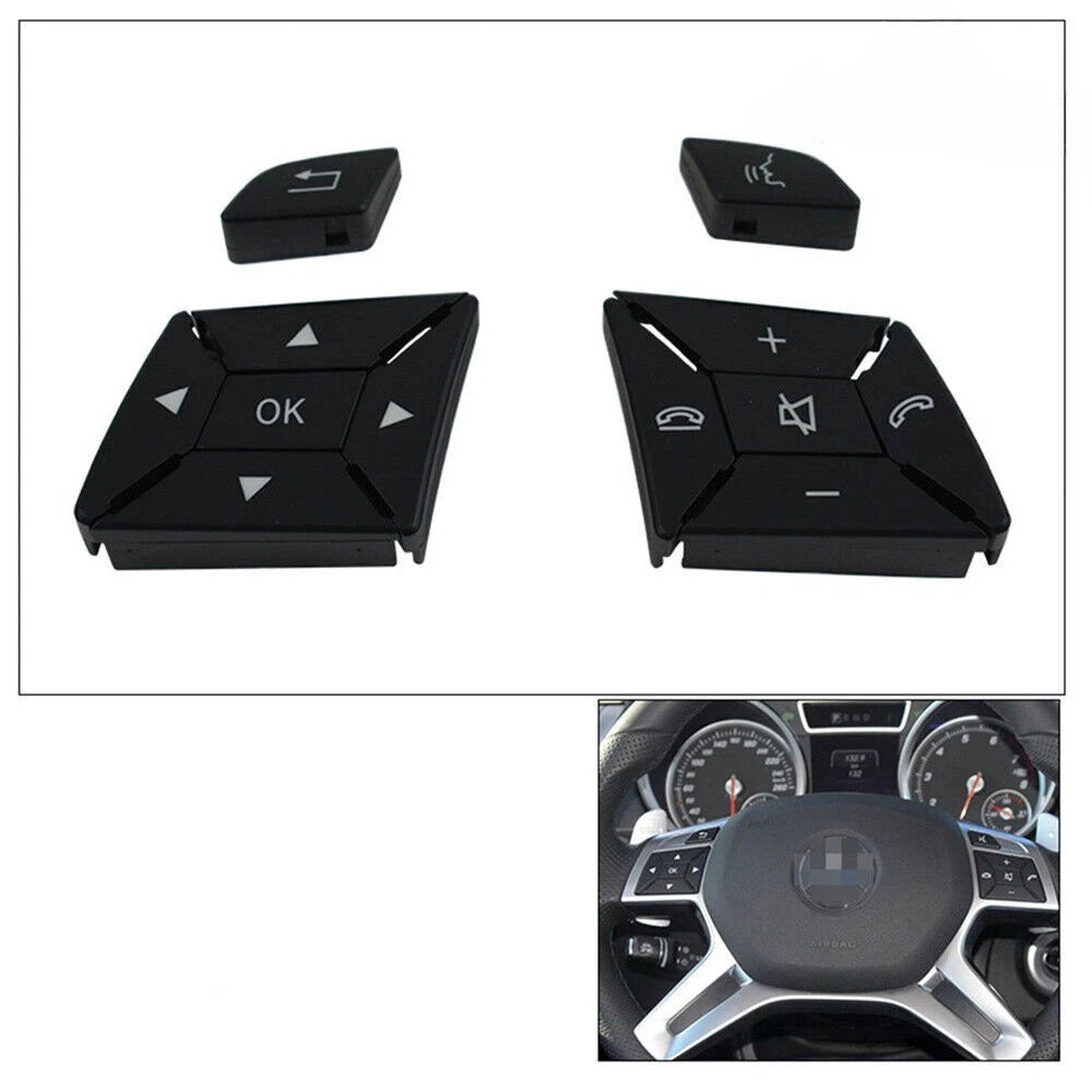 Steering Wheel Control Switch Button Cover Kit for Benz GL (2013–2015)
