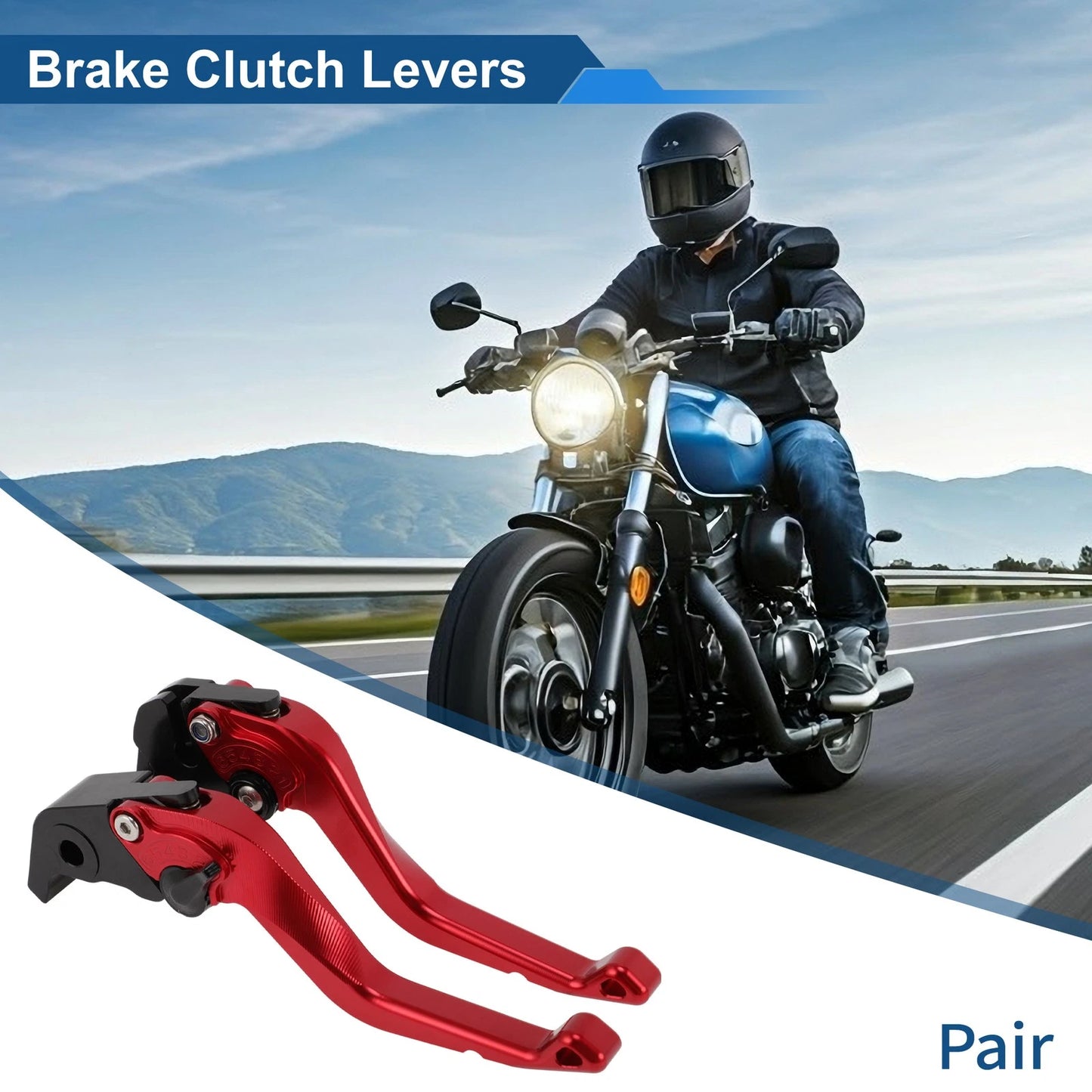 Red Short Brake Clutch Levers for Yamaha YZF-R1 (2009–2014)