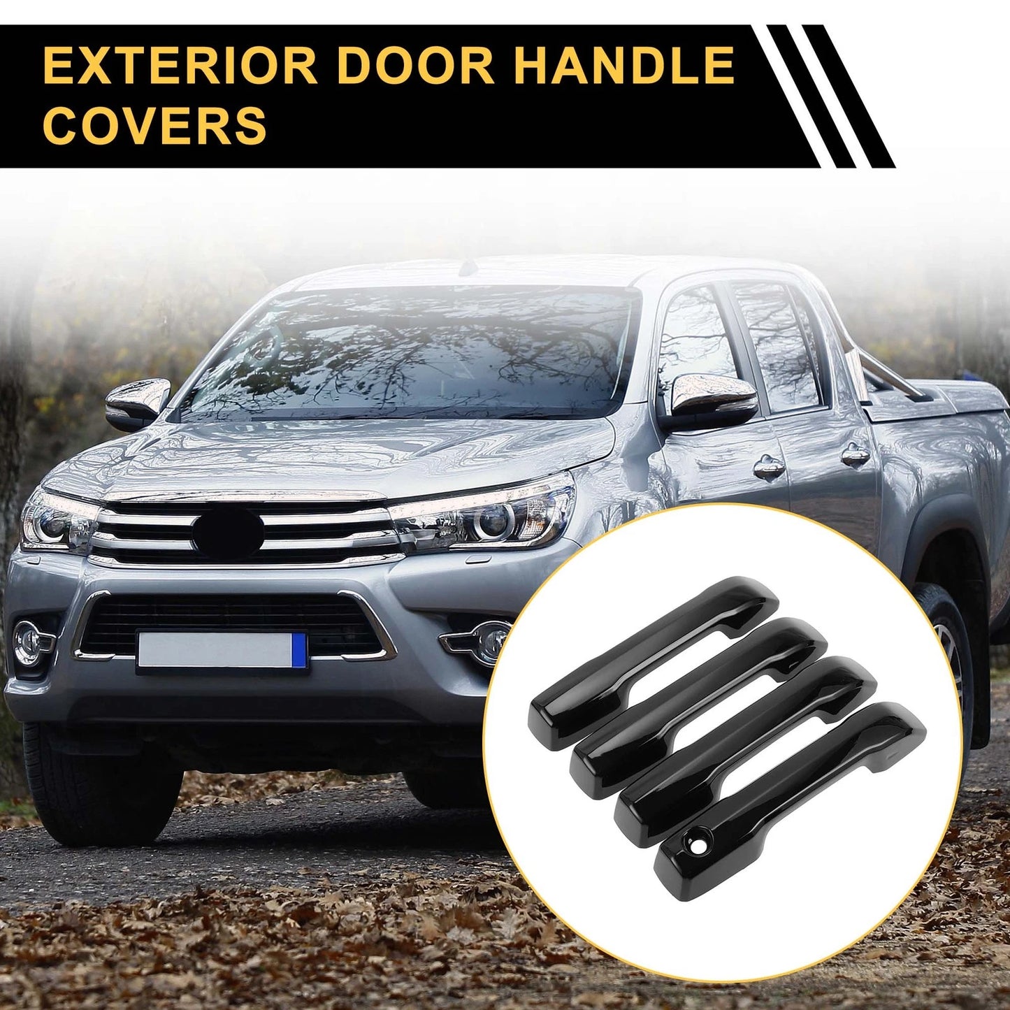 Glossy Black Exterior Door Handle Covers for Toyota Tundra (2022)