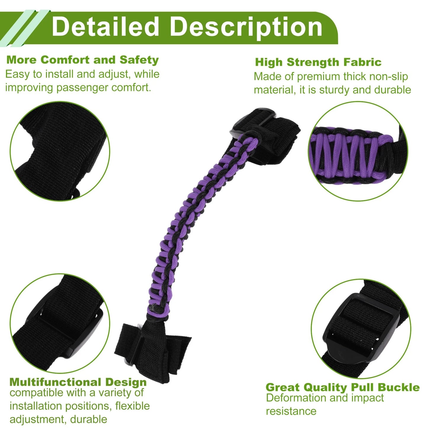 Purple Roll Bar Grab Handles for Jeep Wrangler (2024-2025)