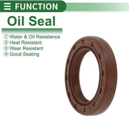 Oil Seal 32x47x8mm FKM Rubber High Pressure Brown 5 Pcs for Make Model