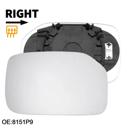 Left Side Heated White Mirror Glass for Peugeot 106 (1991-2004)