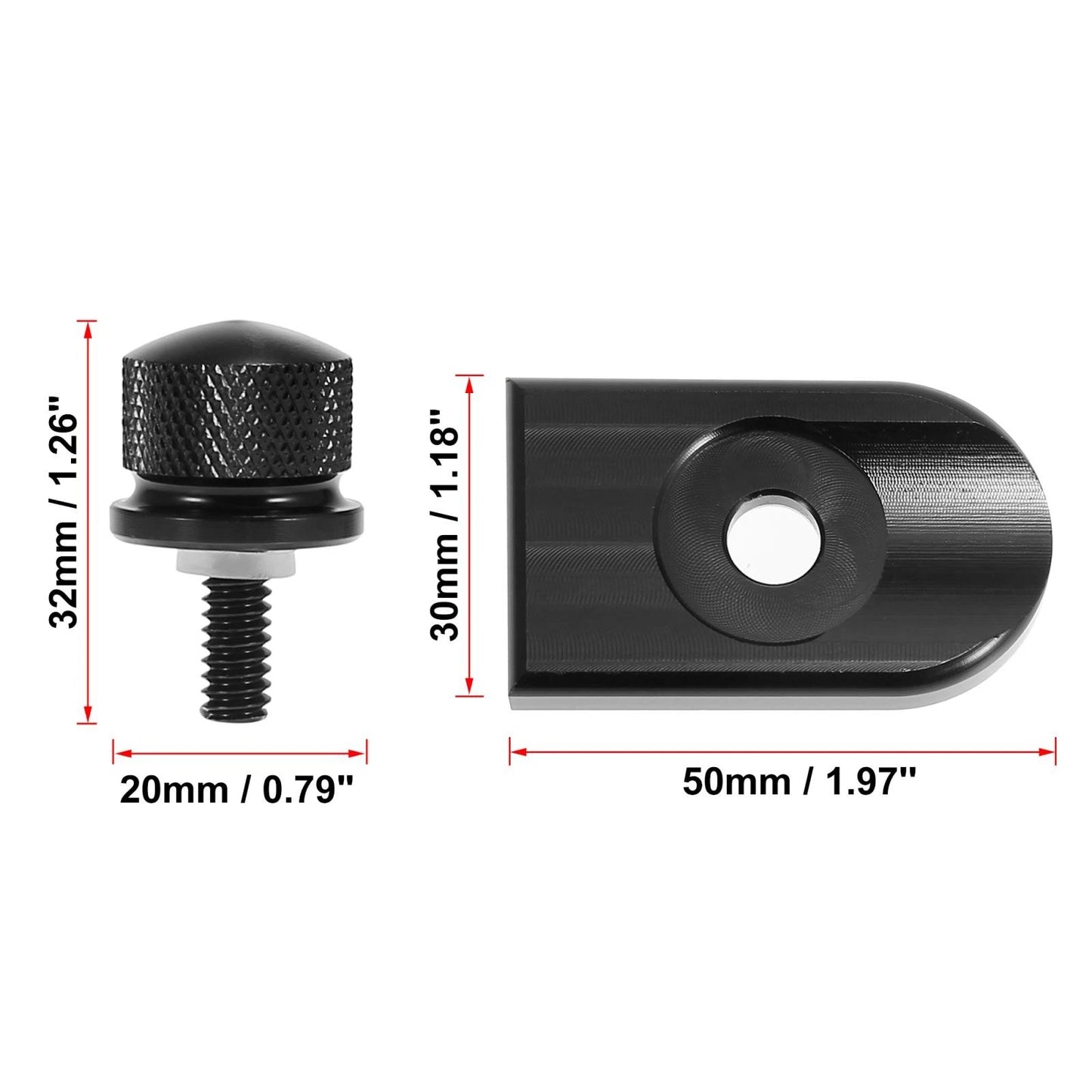 Seat Bolt Tab Screw Mount Knob Cover Kit for Harley Davidson Road King Softail