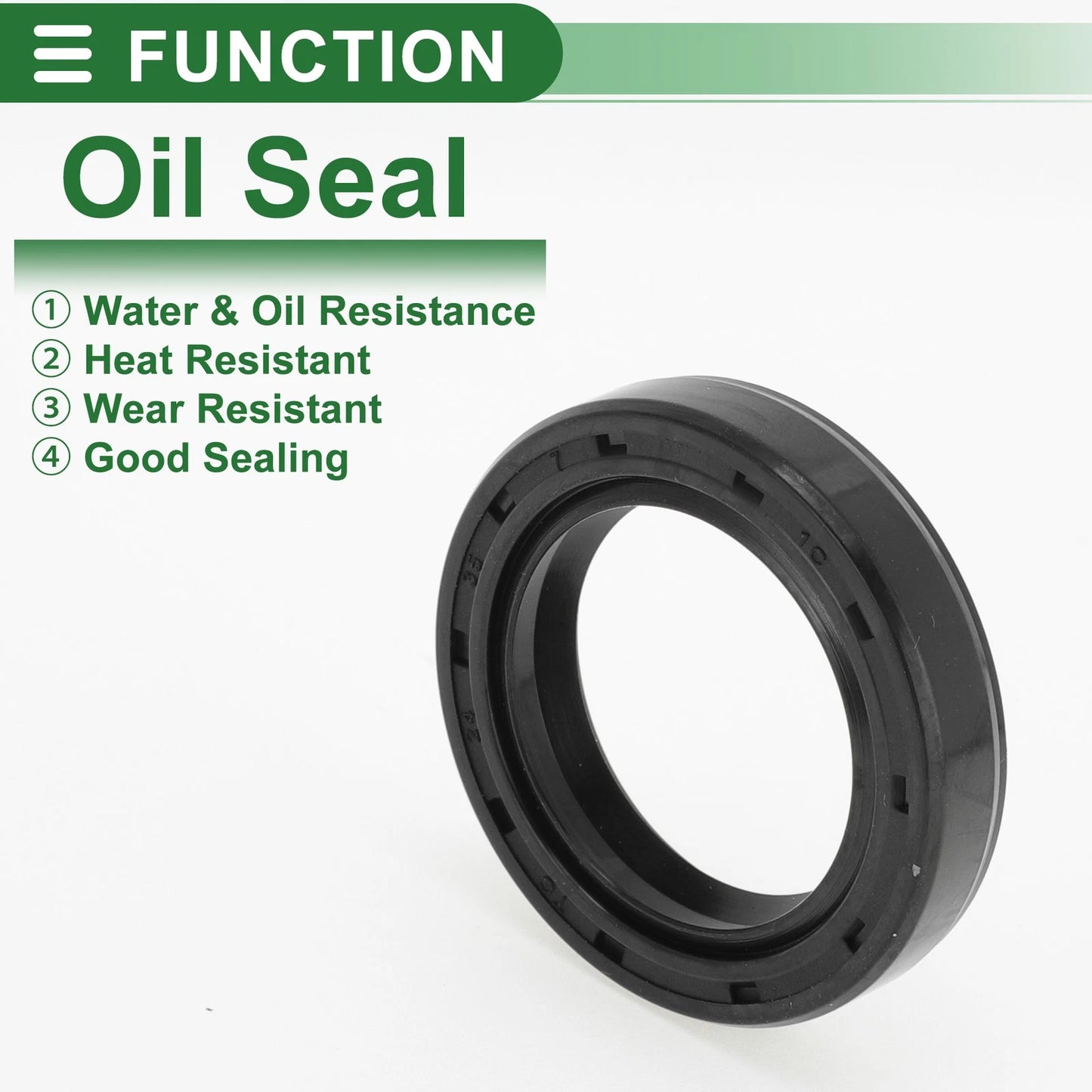 Oil Seal NBR Rubber 24x35x7mm Black 5 Pcs