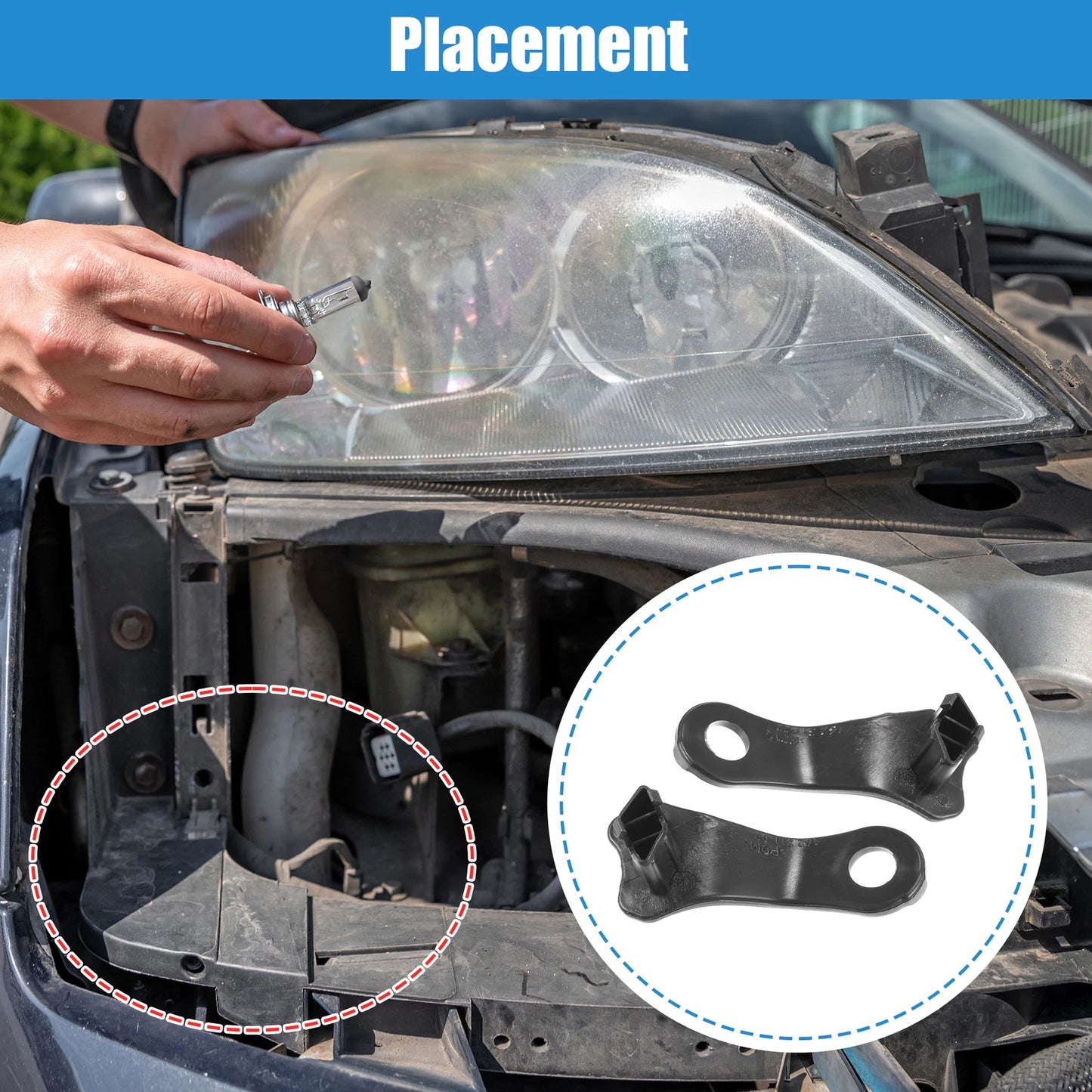 Driver Passenger Side Headlight Support Mount Bracket for BMW 525xi (2006-2007)