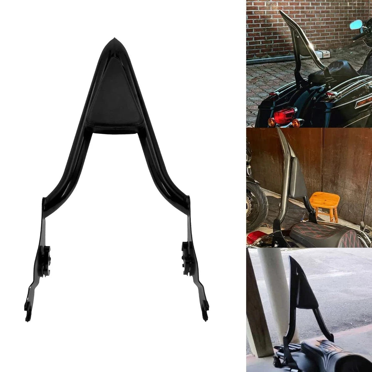 Rear Tall Sissy Bar Backrest Pad for Harley Touring Road King CVO (2009-2021)
