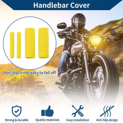1 1/8" / 29mm Hand Grips Rubber Yellow for Motorcycle