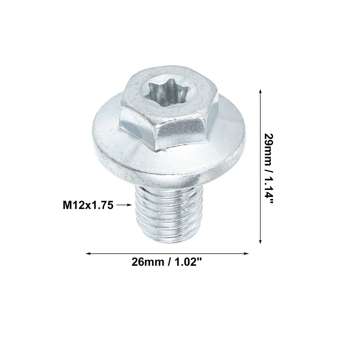 M12x1.75 Engine Oil Drain Plug Screw for Chevrolet Malibu Silver Tone