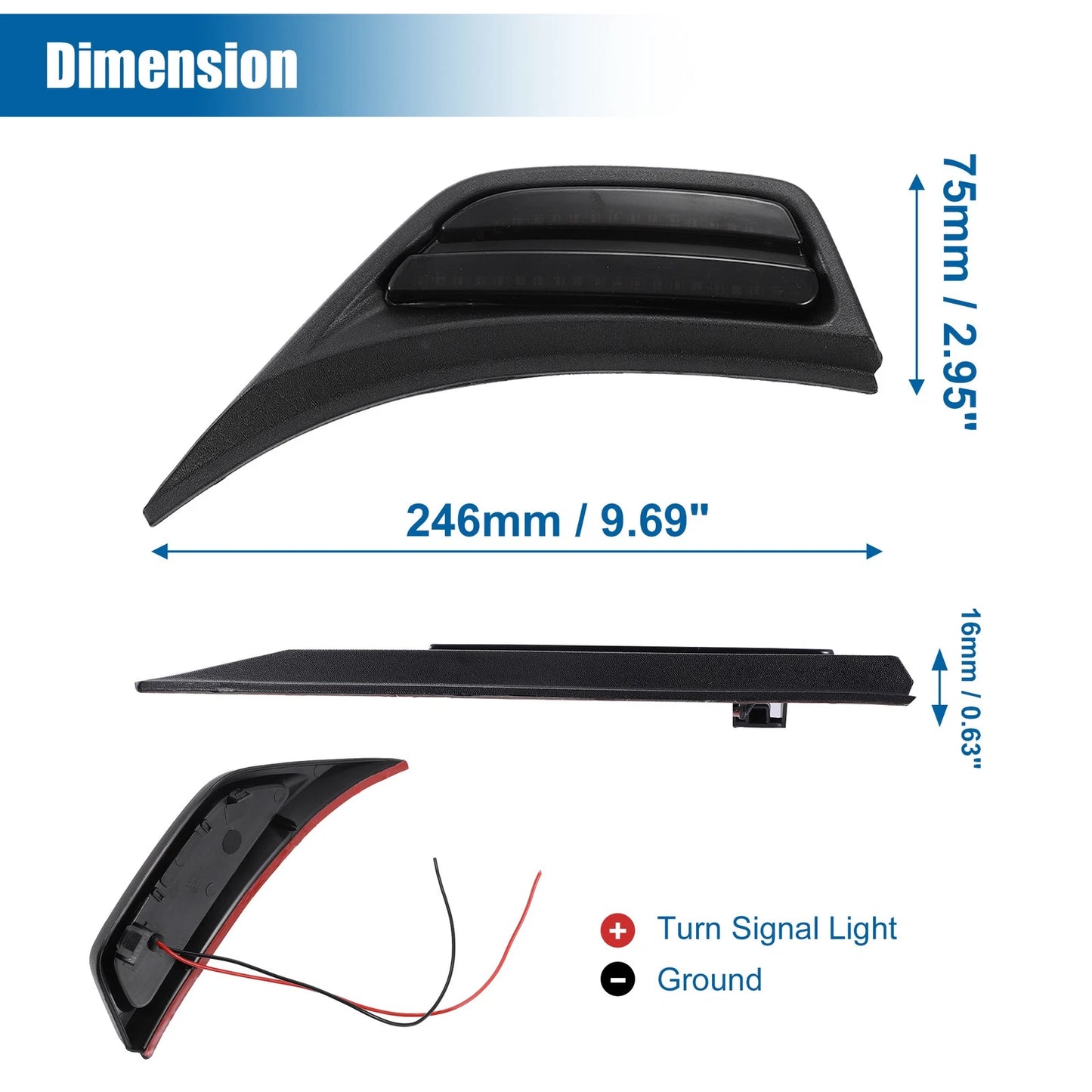 LED Side Marker Light for Jeep Wrangler JL (2018-2023) - 2 x Amber Lights