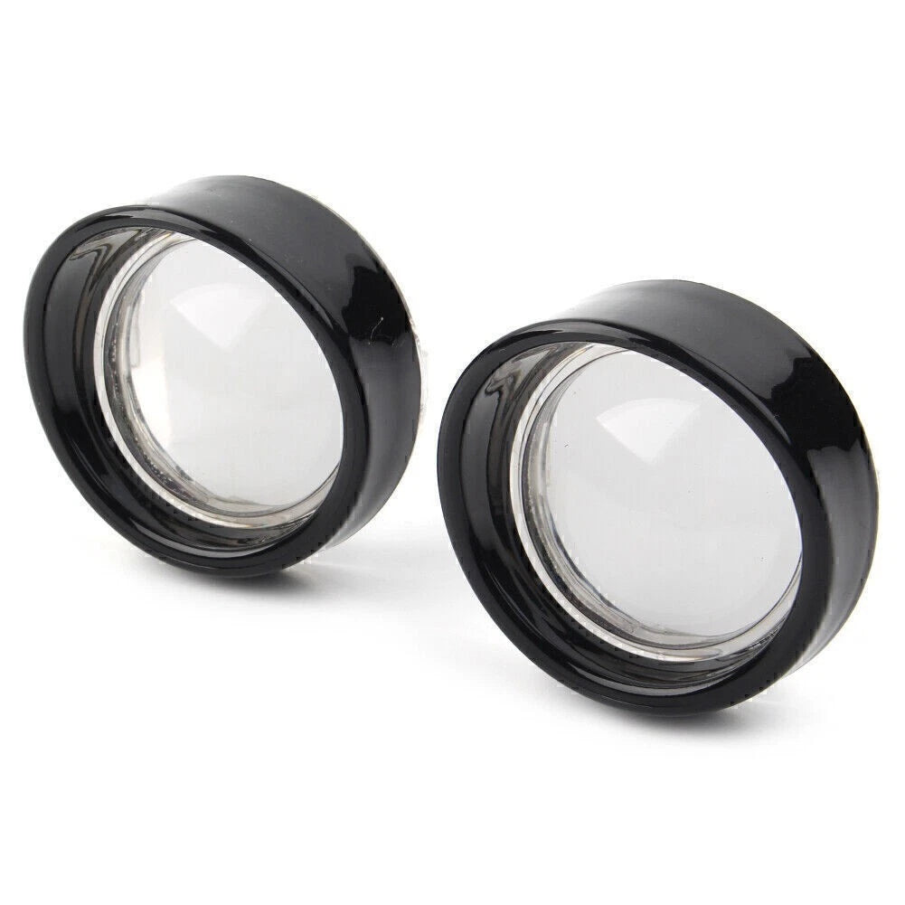 Clear Turn Signal Light Lens with Black Bezels for Harley Davidson Softail