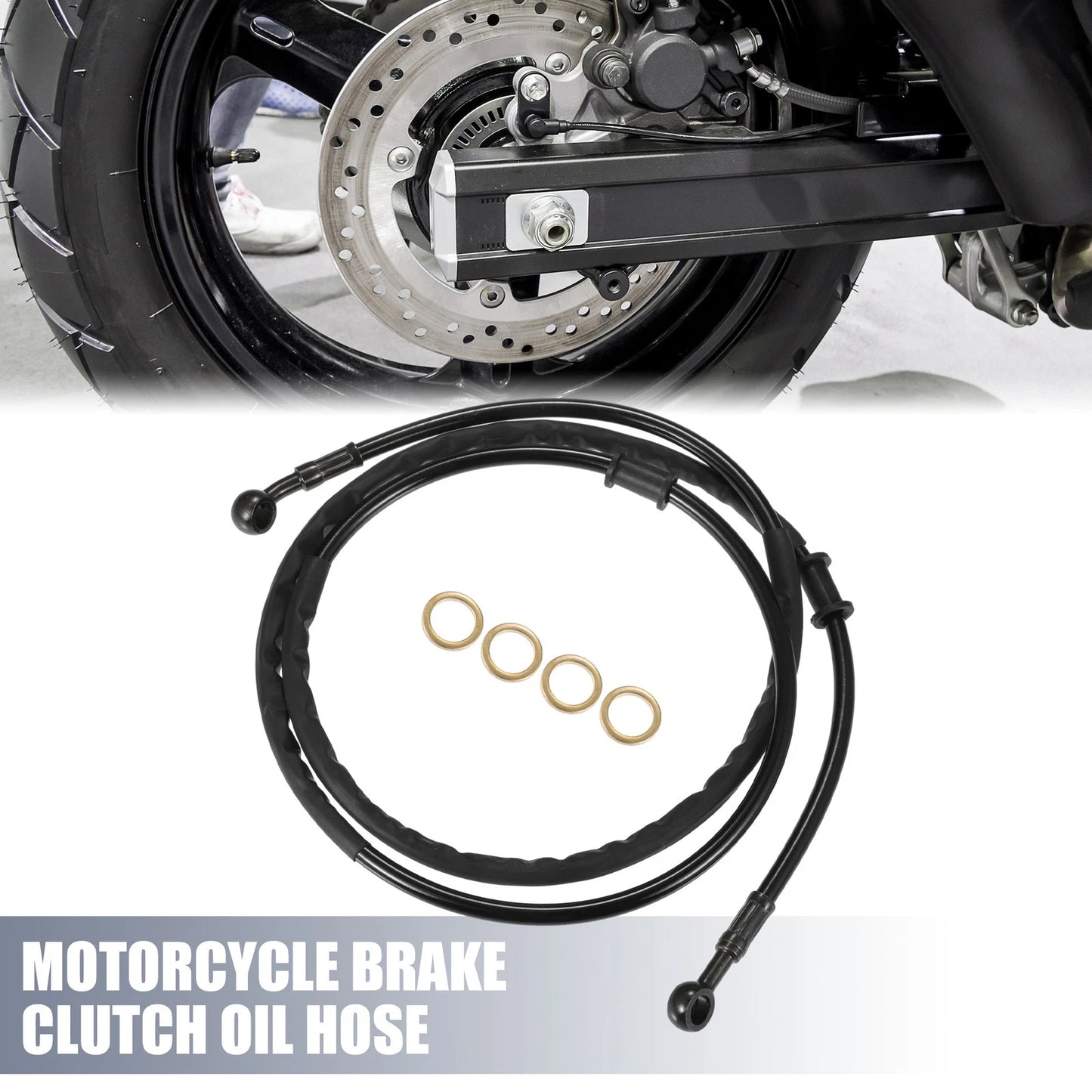 Oil Hose 155cm Clutch Throttle Pipe Black for Motorcycle