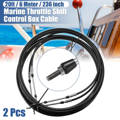 Shift Remote Control Box Cable / 2 x 20ft 236Inch Marine Type / for Yamaha