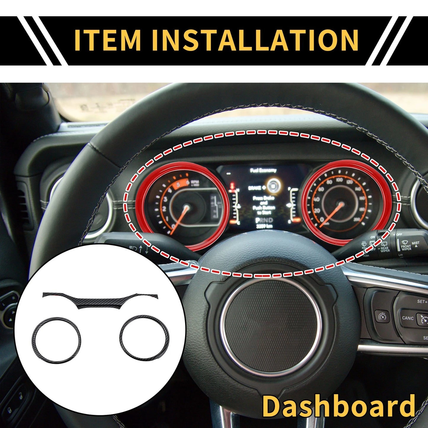 Dashboard Panel Ring Cover for Jeep Wrangler JL JLU (2018-2023)