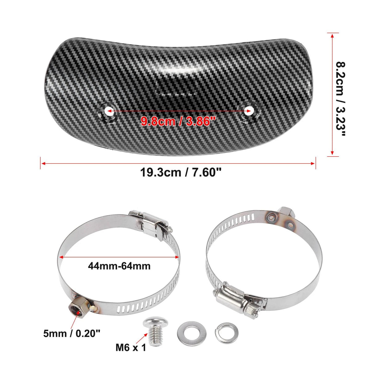 1 x Exhaust Muffler Pipe Heat Shield Insulation Cover Guard for Motorcycle ATV