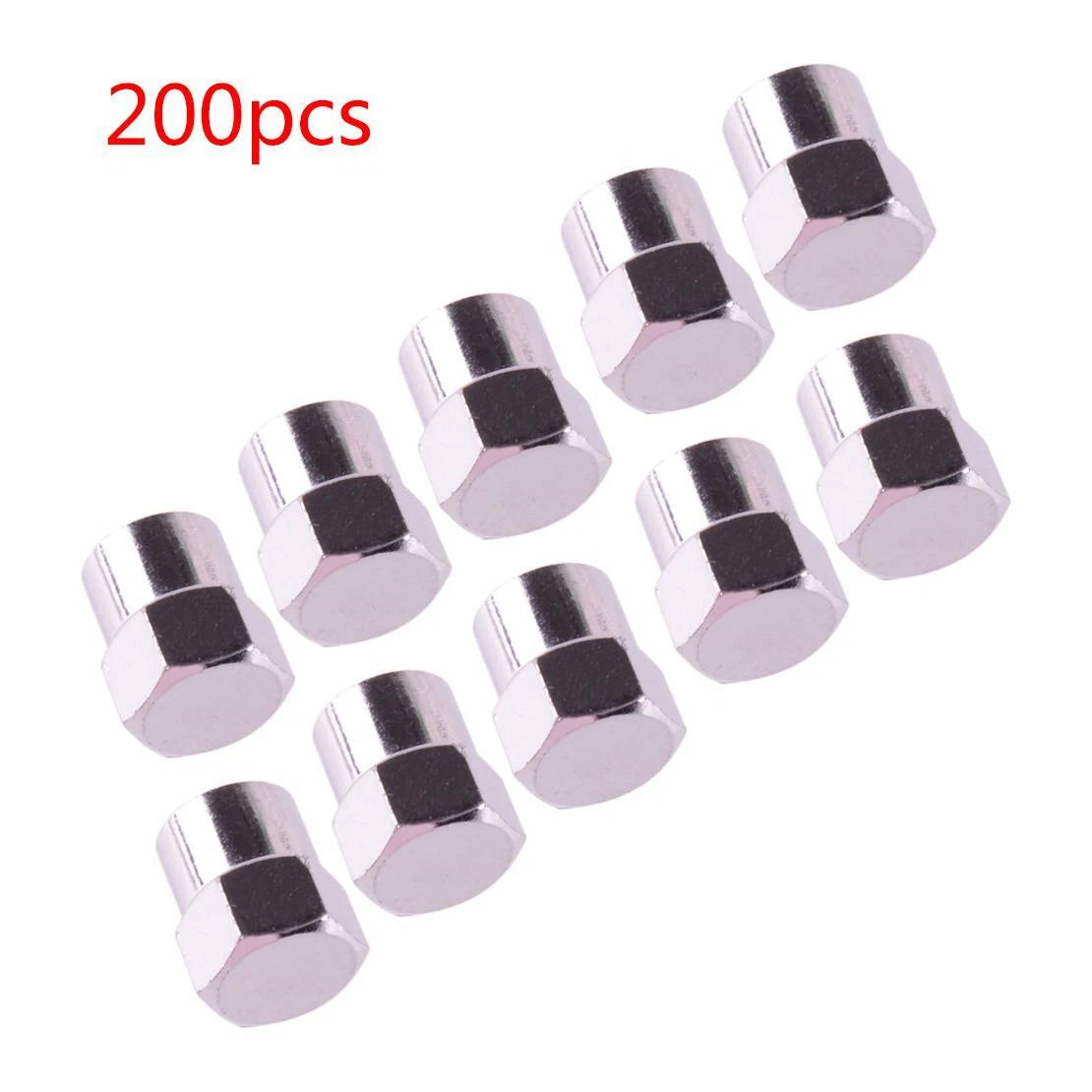 200 Pcs Silver Tire Valve Caps for Car & Bike
