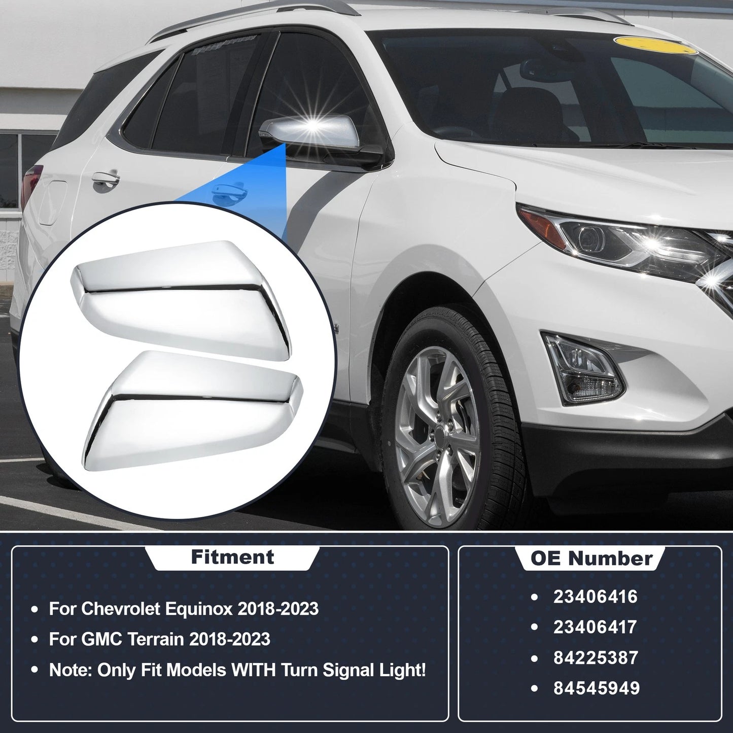 Left Right Wing Mirror Cover Caps for Chevrolet Equinox and GMC Terrain