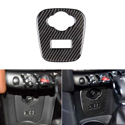 Carbon Fiber Cigarette Lighter Device Sticker Trim Fit For Mini Cooper F55 F56