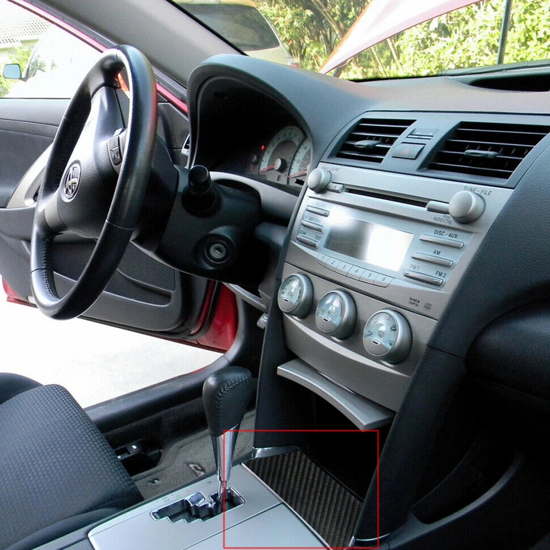 Carbon Fiber Interior Storage Box Cover Trim for Toyota Camry (2007-2011)