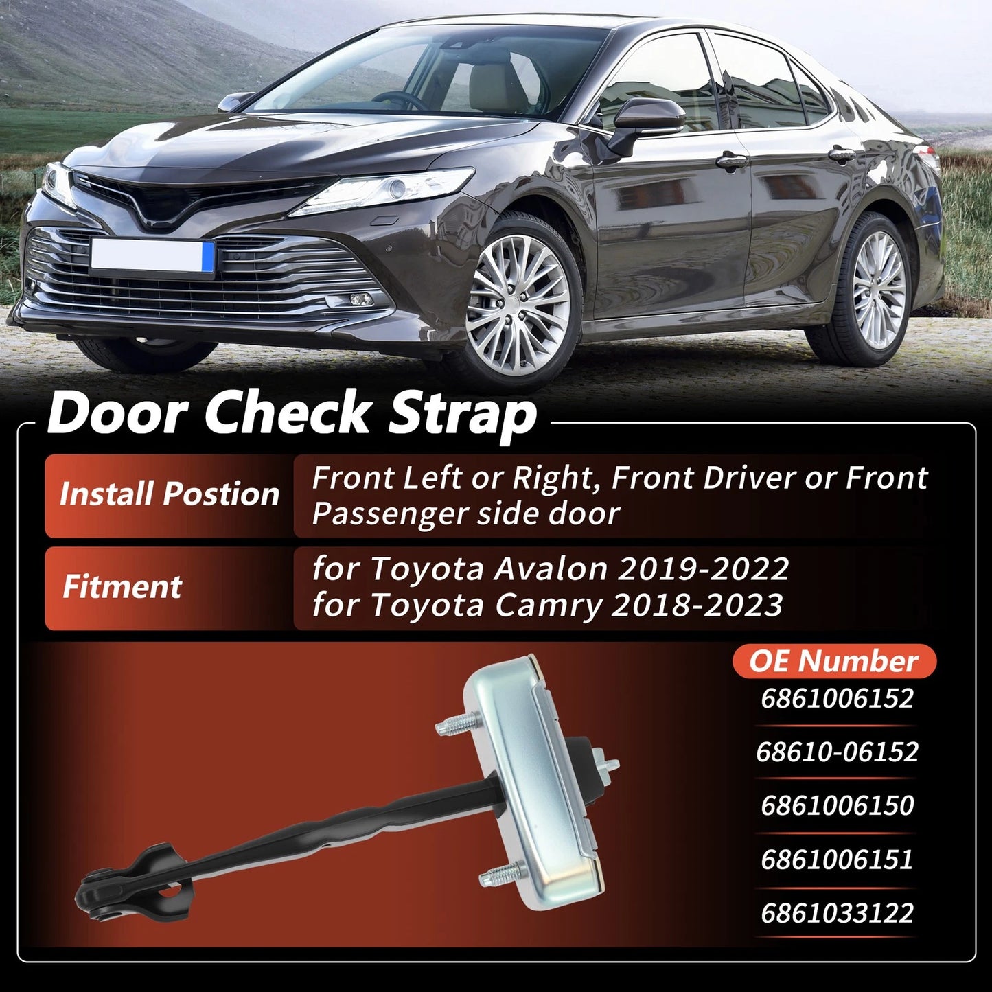 Front 2 x Door Check Strap Limiter Bracket for Toyota Avalon Camry