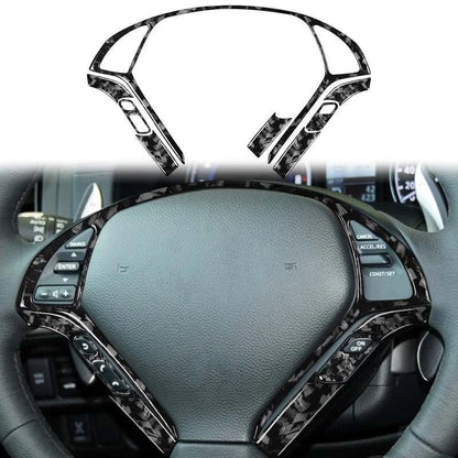 Forged Carbon Fiber Steering Wheel Trim Kit for Infiniti G35 G37 G25 Q60