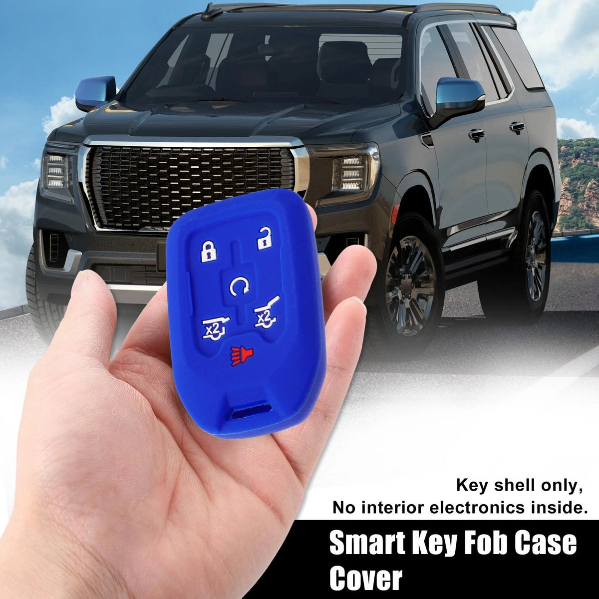 Silicone Key Fob Case Cover for Chevrolet Suburban (2015 - 2020)