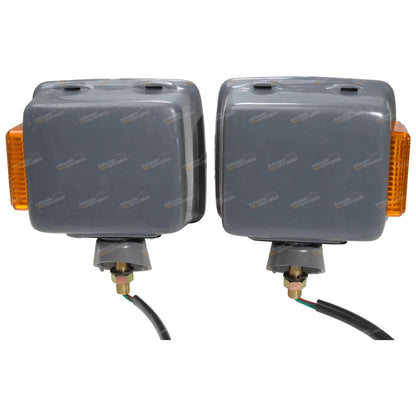 2 x LH+RH Front Corner Lights Grey Base for Landcruiser FJ/HJ/BJ (65-85)