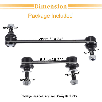 4 x Front Rear Stabilizer Sway Bar Links for Ford Edge (2007-2014)