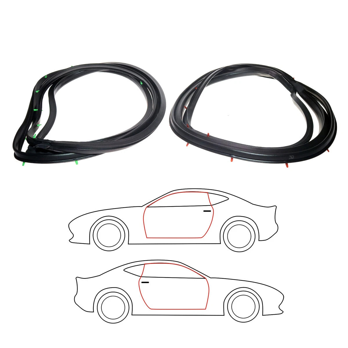 Door Weatherstrip x2 for Toyota Corolla 2-Door 1979-1987