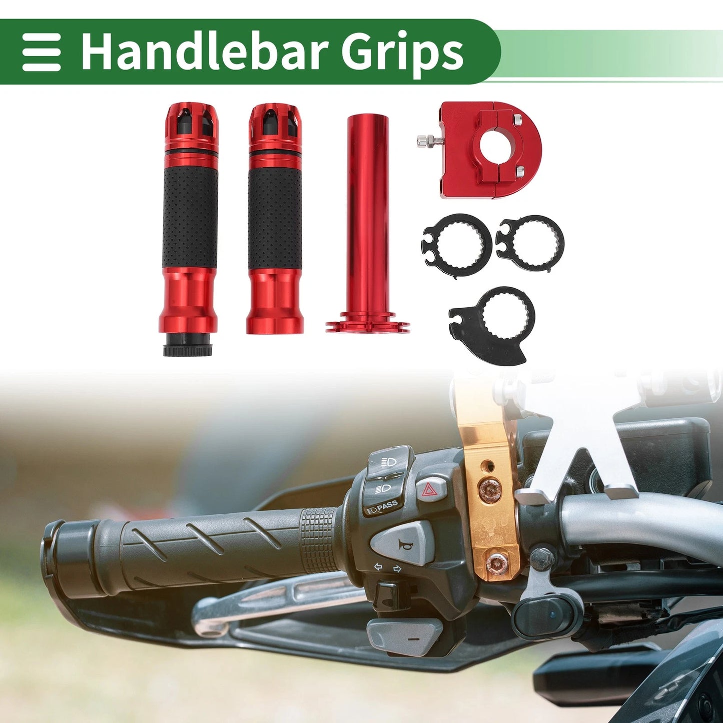 Grips Covers for Motorcycle Hand Grips End Polka Dot Rubber Pattern