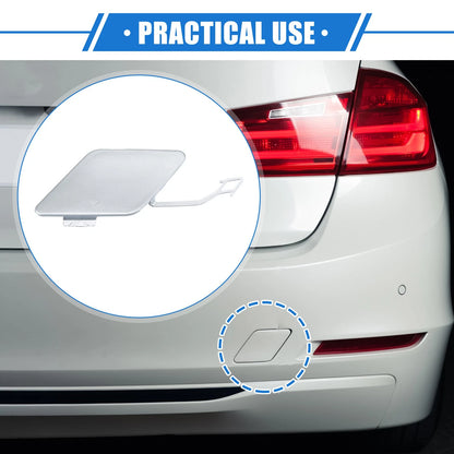 Rear Bumper Tow Hook Eye Hole Cover for BMW 3 F30 (2012-2015) Silver Tone